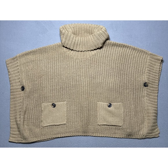 Neiman Marcus Sweaters - Neiman Marcus Wool Blend Poncho Turtleneck Sweater Womens Small‎ Basic Oversized